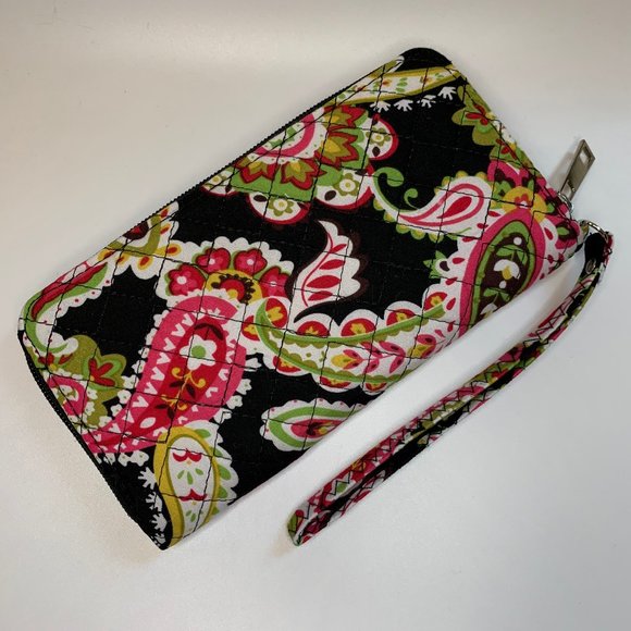 Cotton Quilted Paisley 3/4 Zip Wallet - Picture 2 of 4